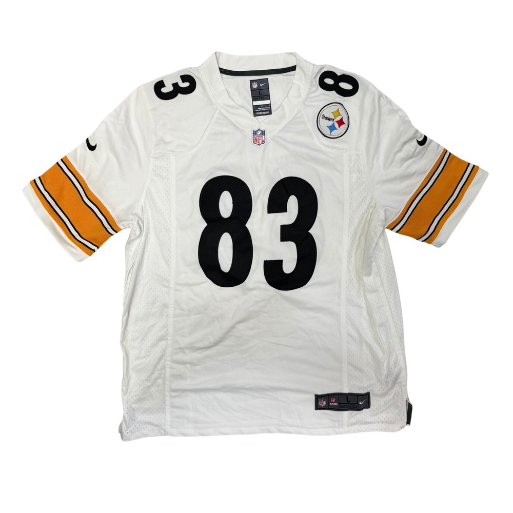 Nike Pittsburgh Steelers Heath Miller 83 Stitched Jersey White Mens Large